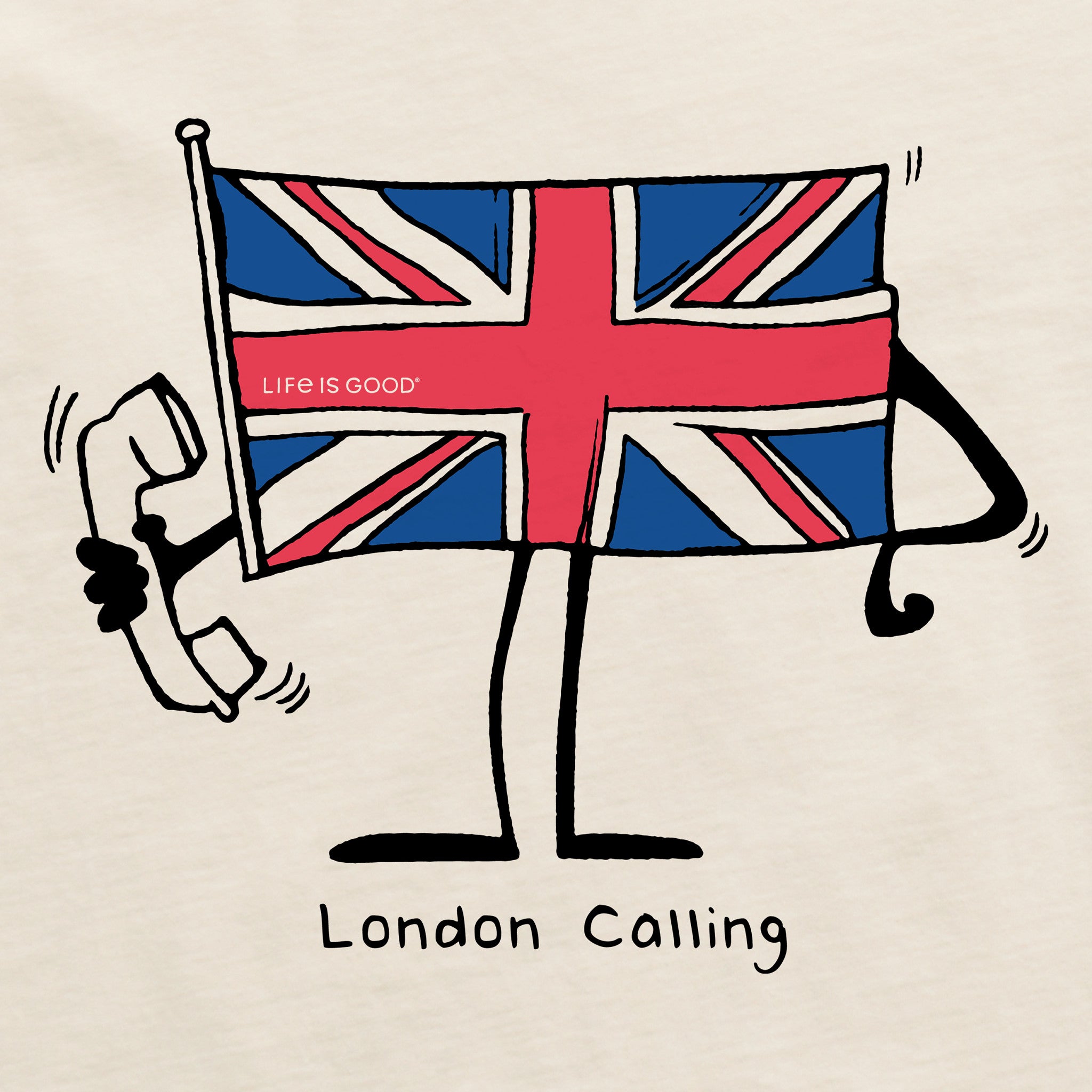 Men's London Calling Flag Short Sleeve Crusher Tee