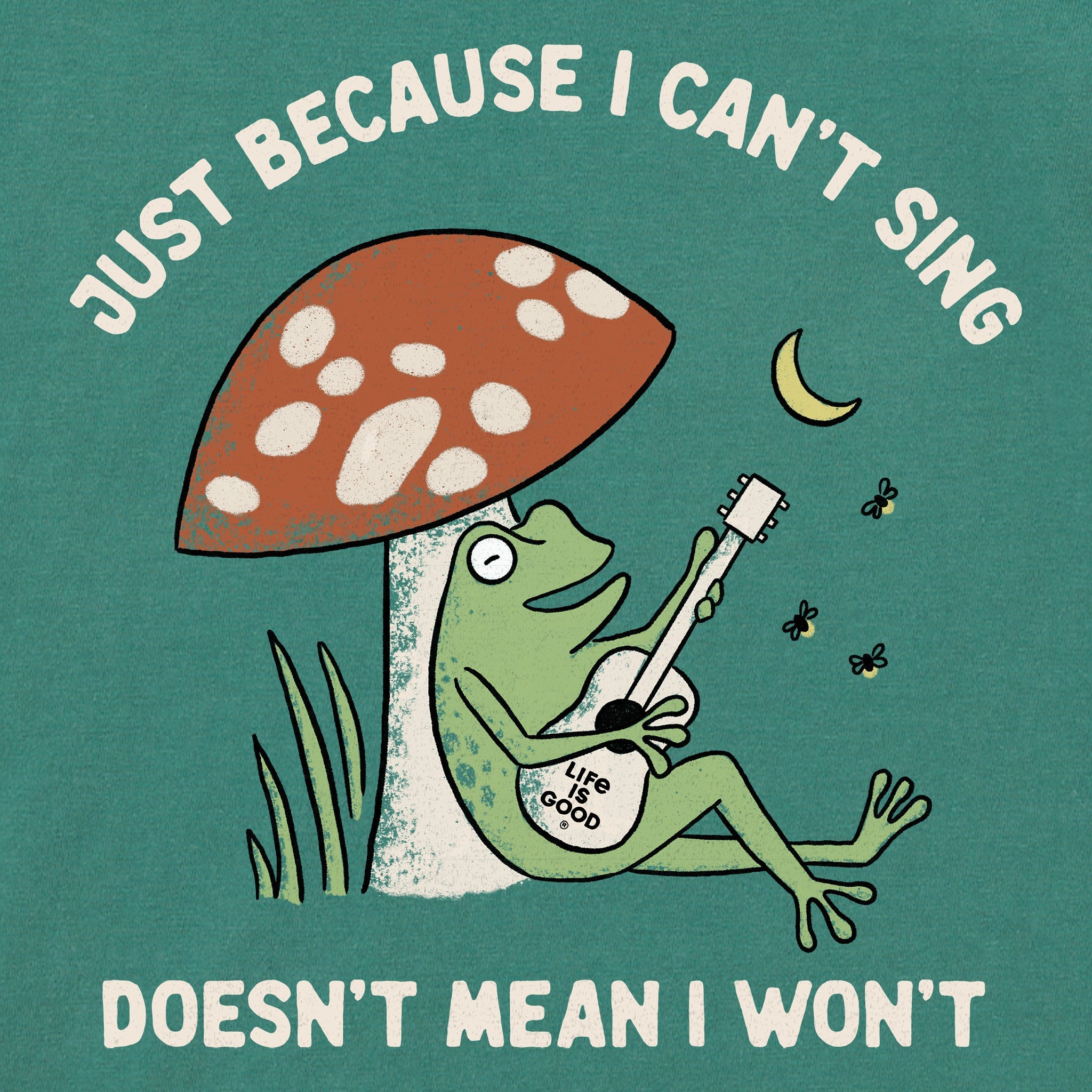 Women's Frog Can't Sing Guitar Short Sleeve Crusher Boxy Tee