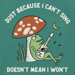 Women's Frog Can't Sing Guitar Short Sleeve Crusher Boxy Tee