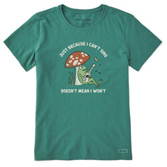 Women's Frog Can't Sing Guitar Short Sleeve Crusher Tee