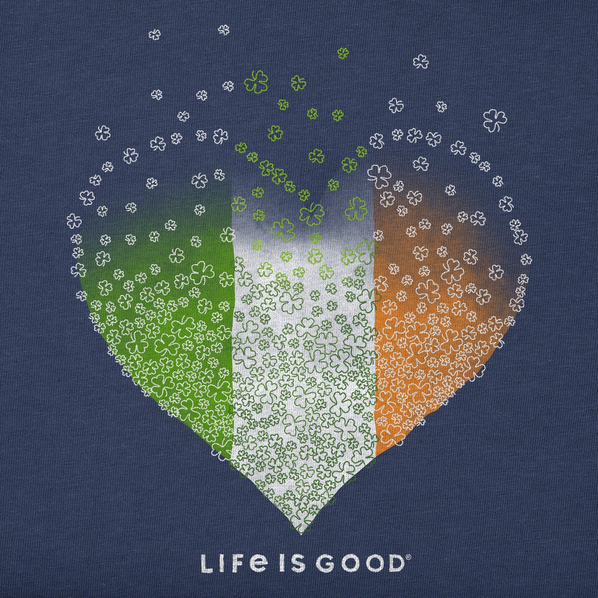 Women's Irish Heart Shamrock Fade Long Sleeve Crusher Tee