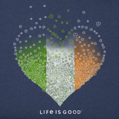 Women's Irish Heart Shamrock Fade Long Sleeve Crusher Tee