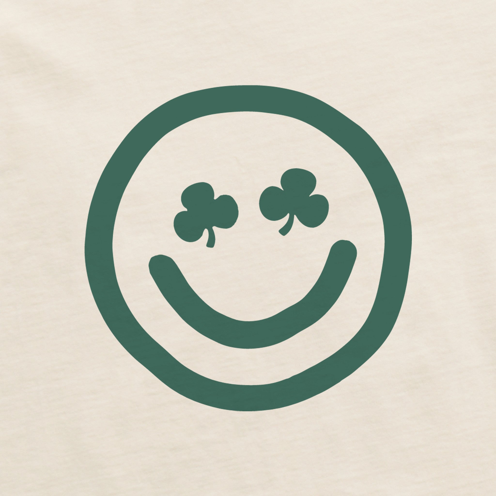 Women's Clean Clover Smile Face Short Sleeve Crusher Boxy Tee