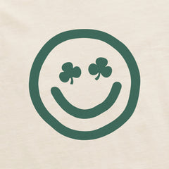 Women's Clean Clover Smile Face Short Sleeve Crusher Boxy Tee