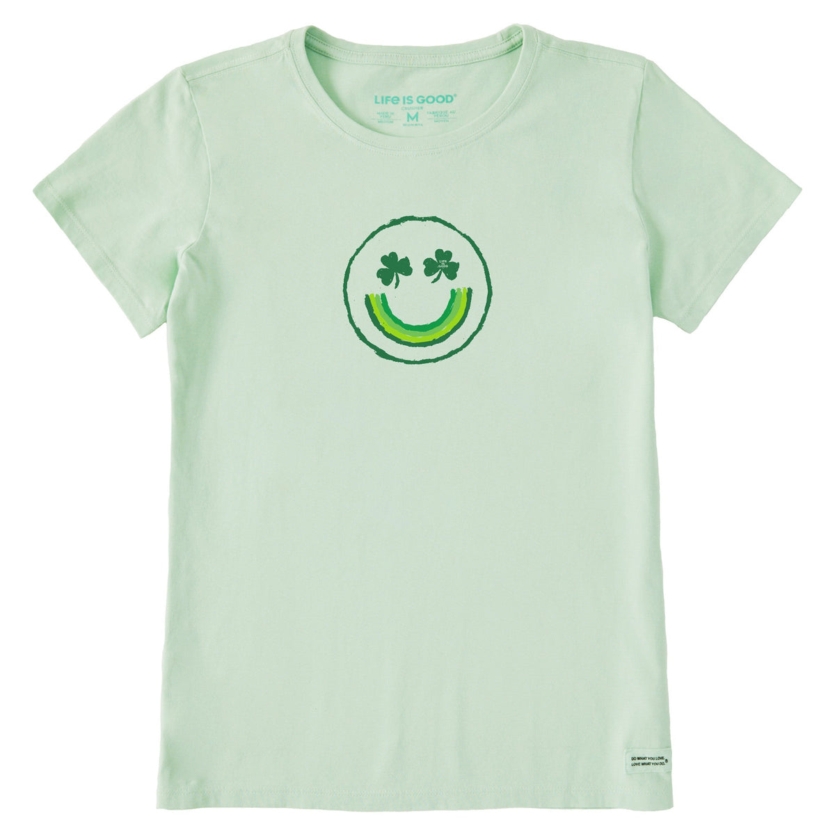 Women's Inkbrush Clover Smile Face Short Sleeve Crusher Tee