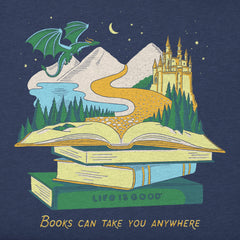 Kids Books Can Take You Anywhere Short Sleeve Crusher Tee