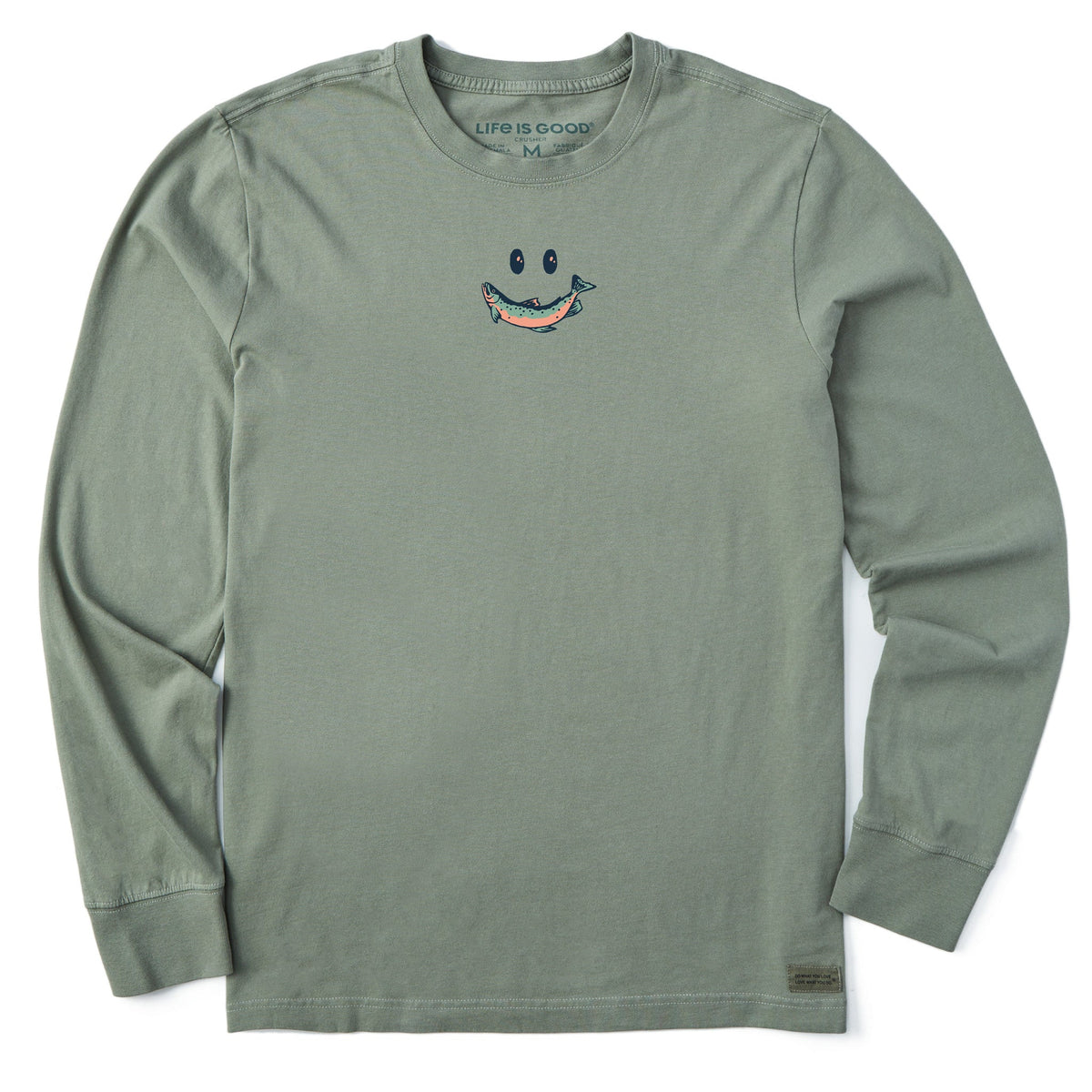 Men's Smile Fish Long Sleeve Crusher Tee