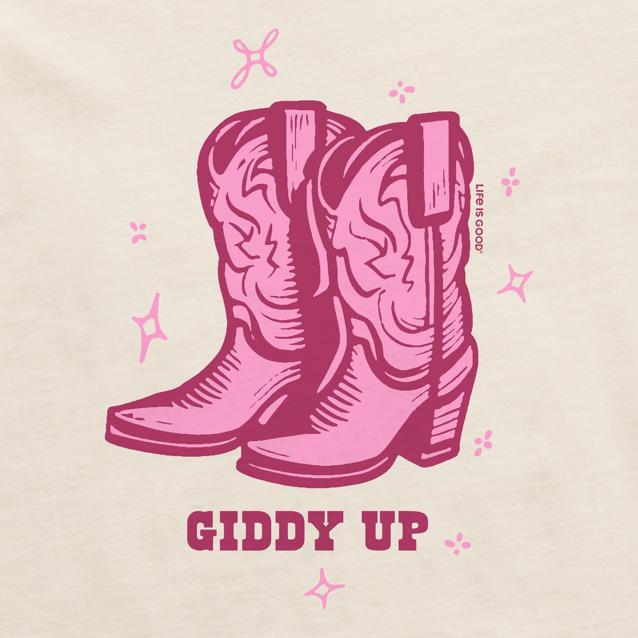 Women's Cowboy Boots Giddy Up Short Sleeve Crusher Boxy Tee