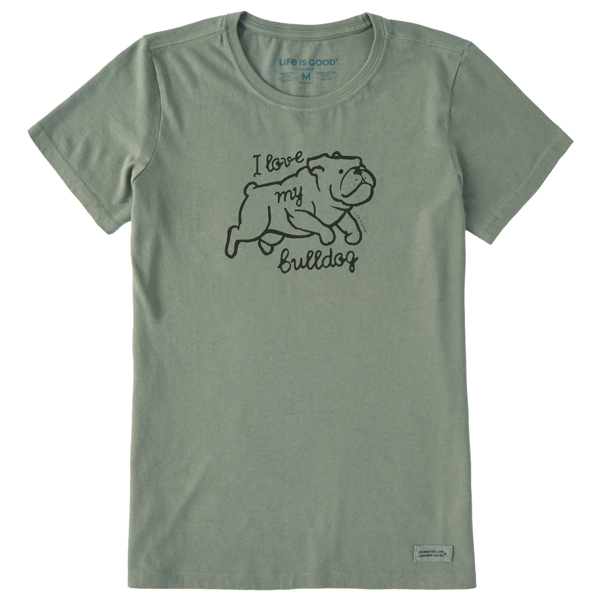 Women's I Love my Bulldog Short Sleeve Crusher Tee