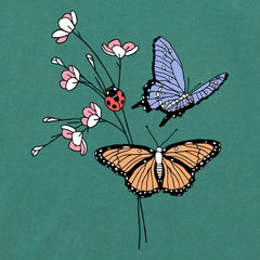 Women's Butterflies & Ladybug Flowers Short Sleeve Crusher Boxy Tee