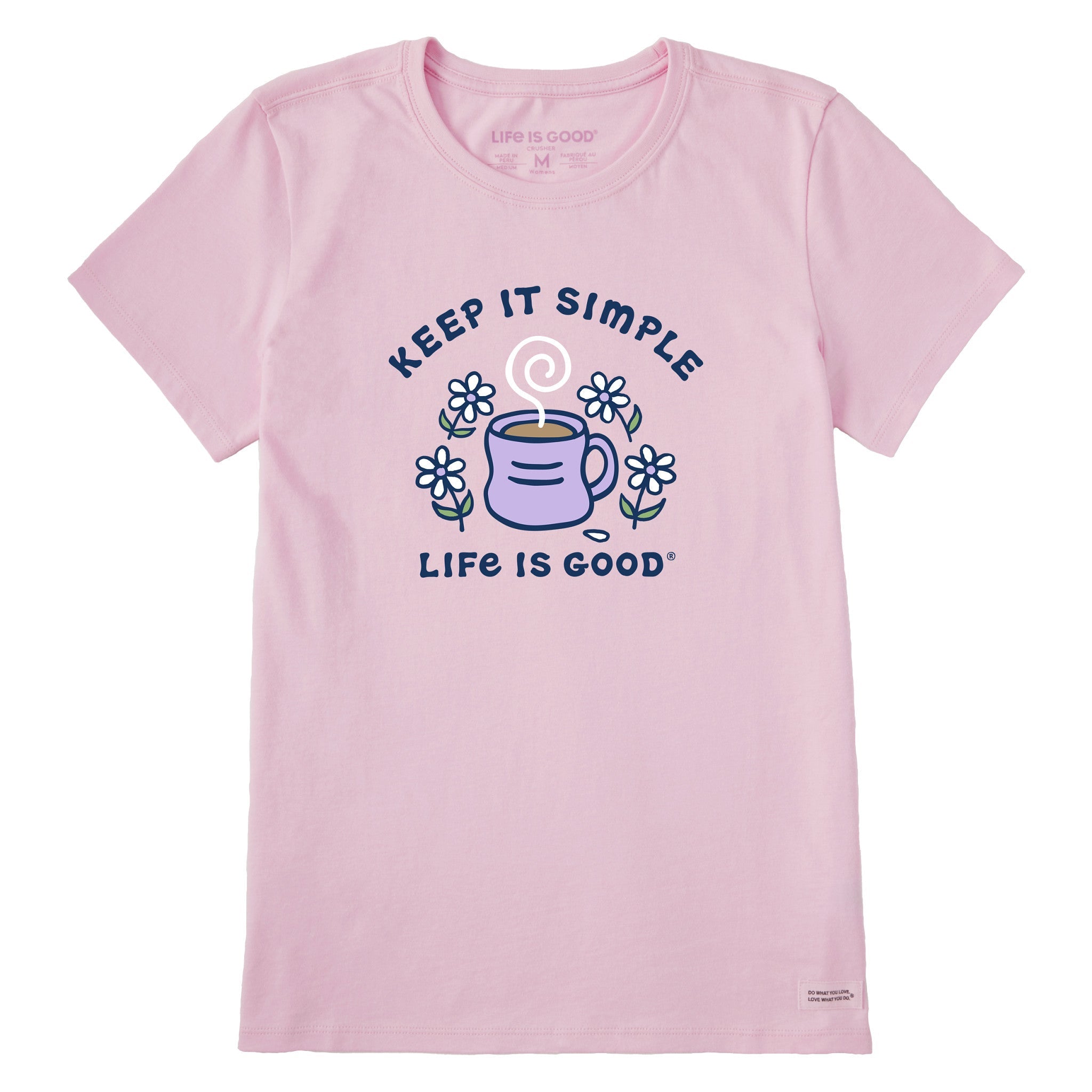 Women's Keep it Simple Coffee and Daisies Short Sleeve Tee
