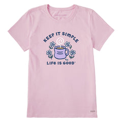 Women's Keep it Simple Coffee and Daisies Short Sleeve Tee