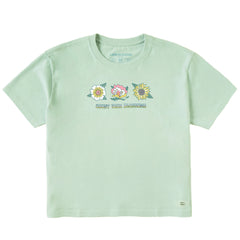 Women's Flower Trio Short Sleeve Crusher Boxy Tee