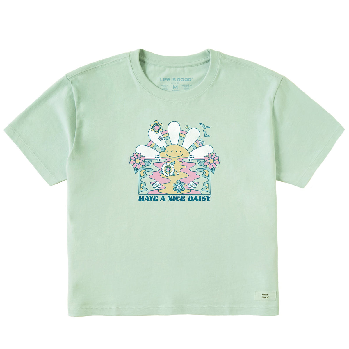 Women's Have a Nice Daisy Sunrise Short Sleeve Crusher Boxy Tee