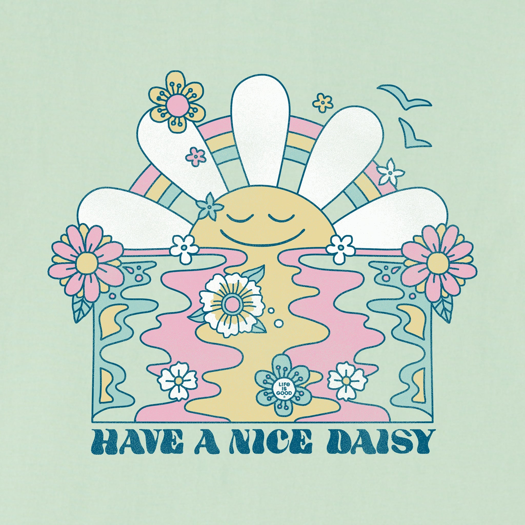 Women's Have a Nice Daisy Sunrise Short Sleeve Crusher Boxy Tee