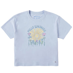 Women's Hello Sunshine Sun & Flowrs Short Sleeve Crusher Boxy Tee
