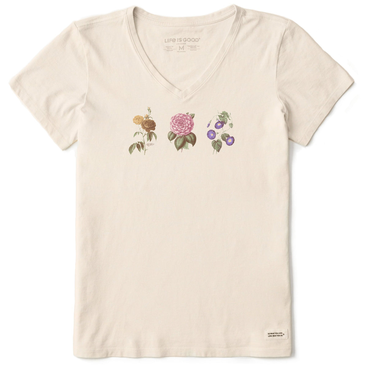 Women's Antique Botanicals Short Sleeve Crusher Vee