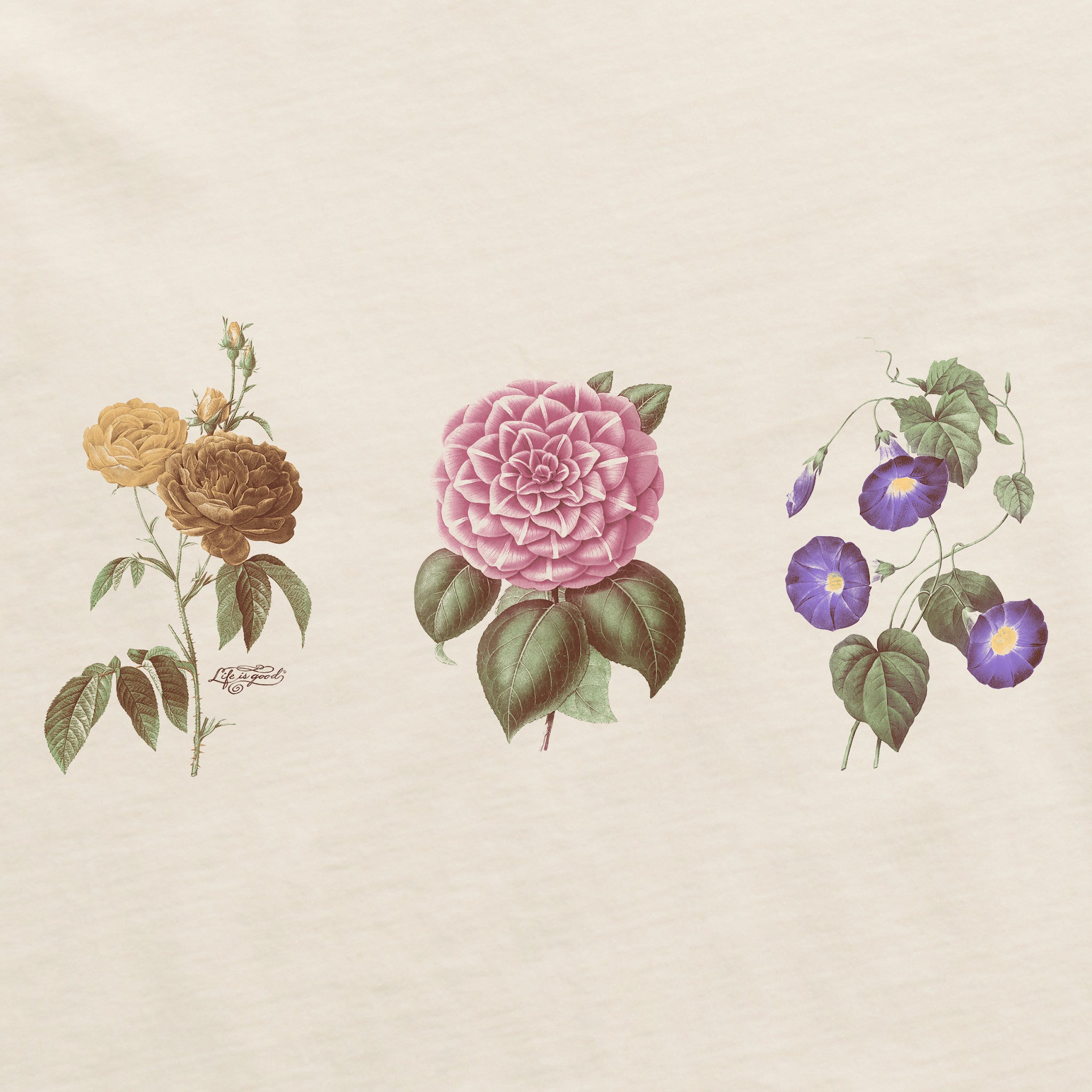 Women's Antique Botanicals Short Sleeve Crusher Vee