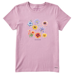 Women's Antique Native Flowers Short Sleeve Tee