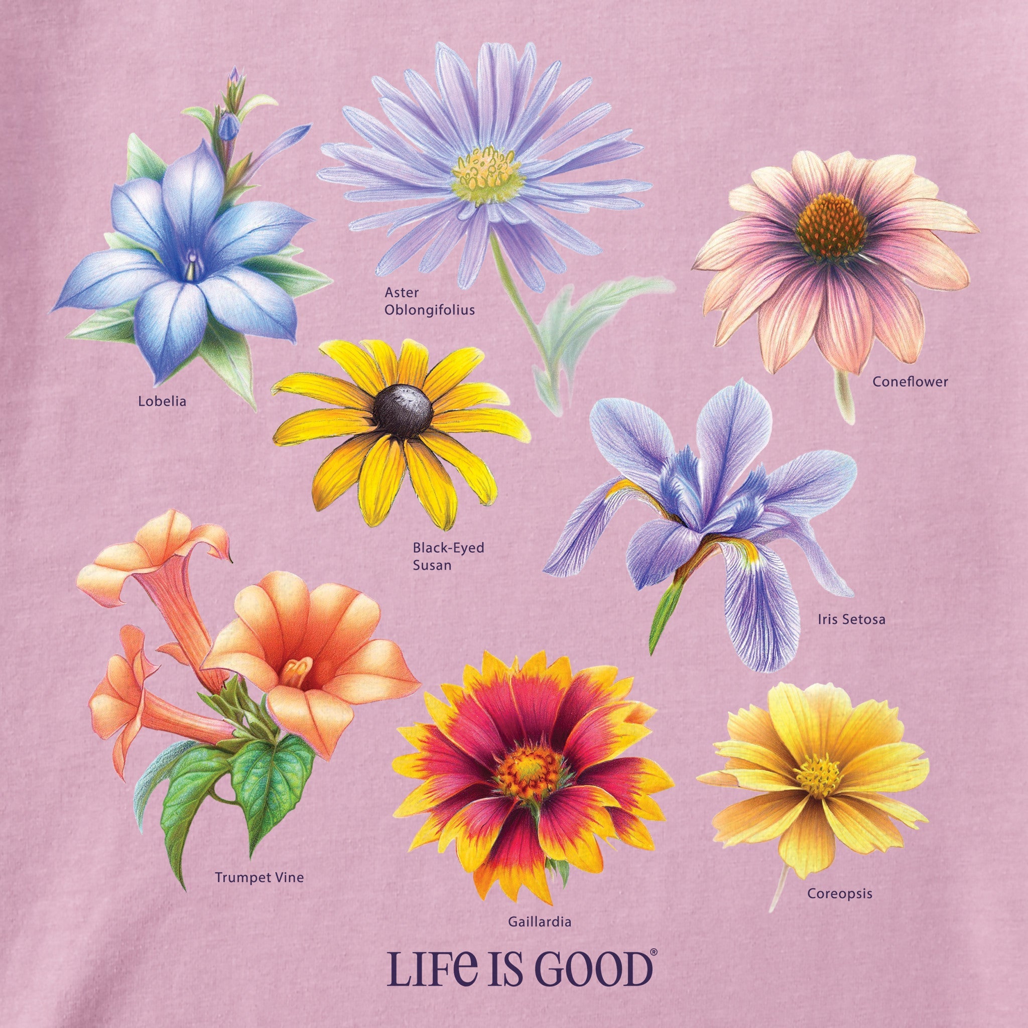 Women's Antique Native Flowers Short Sleeve Tee
