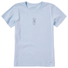 Women's Ladybug Flower Jar Short Sleeve Crusher Tee