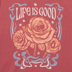 Women's Fineline Roses Short Sleeve Crusher Tee