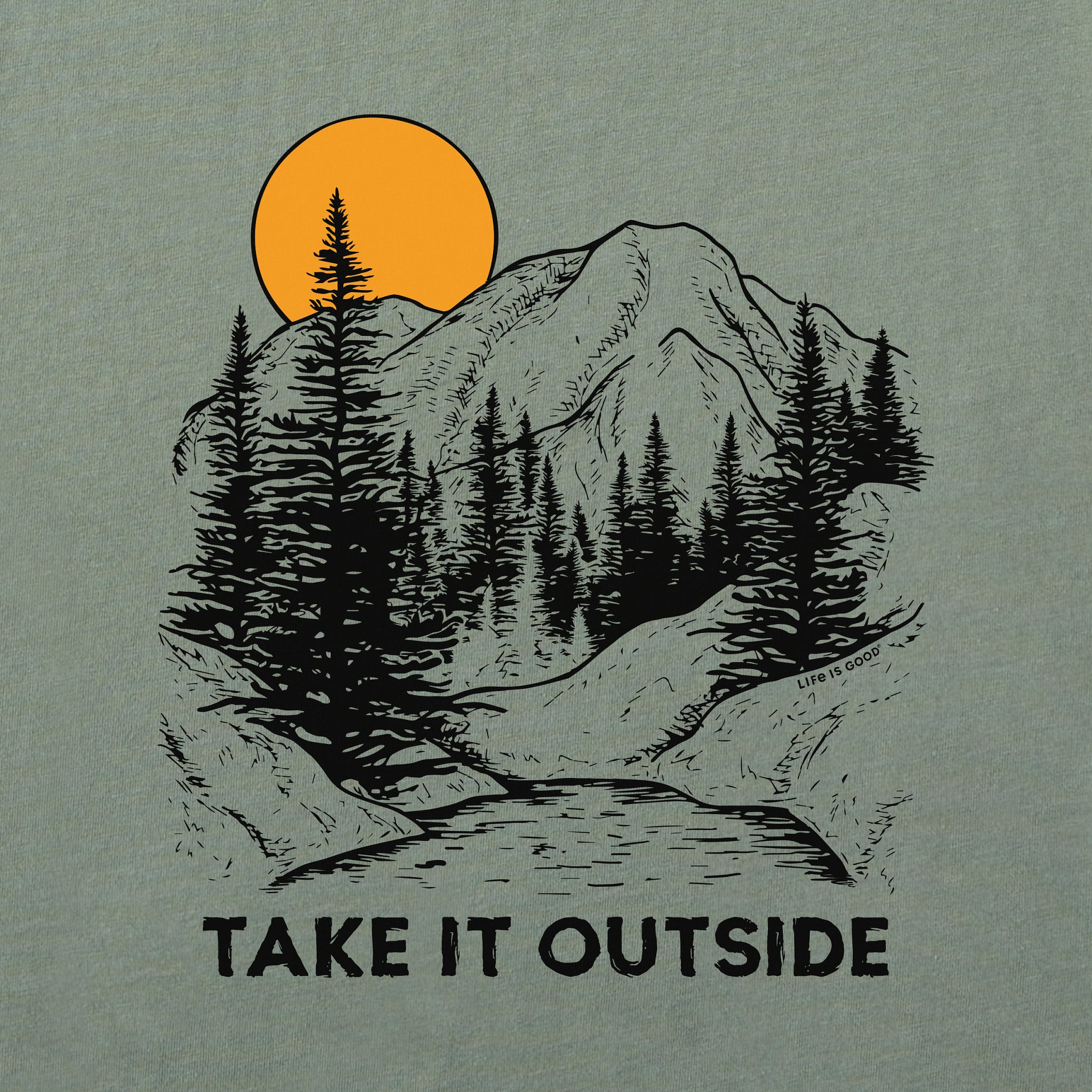 Men's Take it Outside Mountains Simply True Fleece Crew