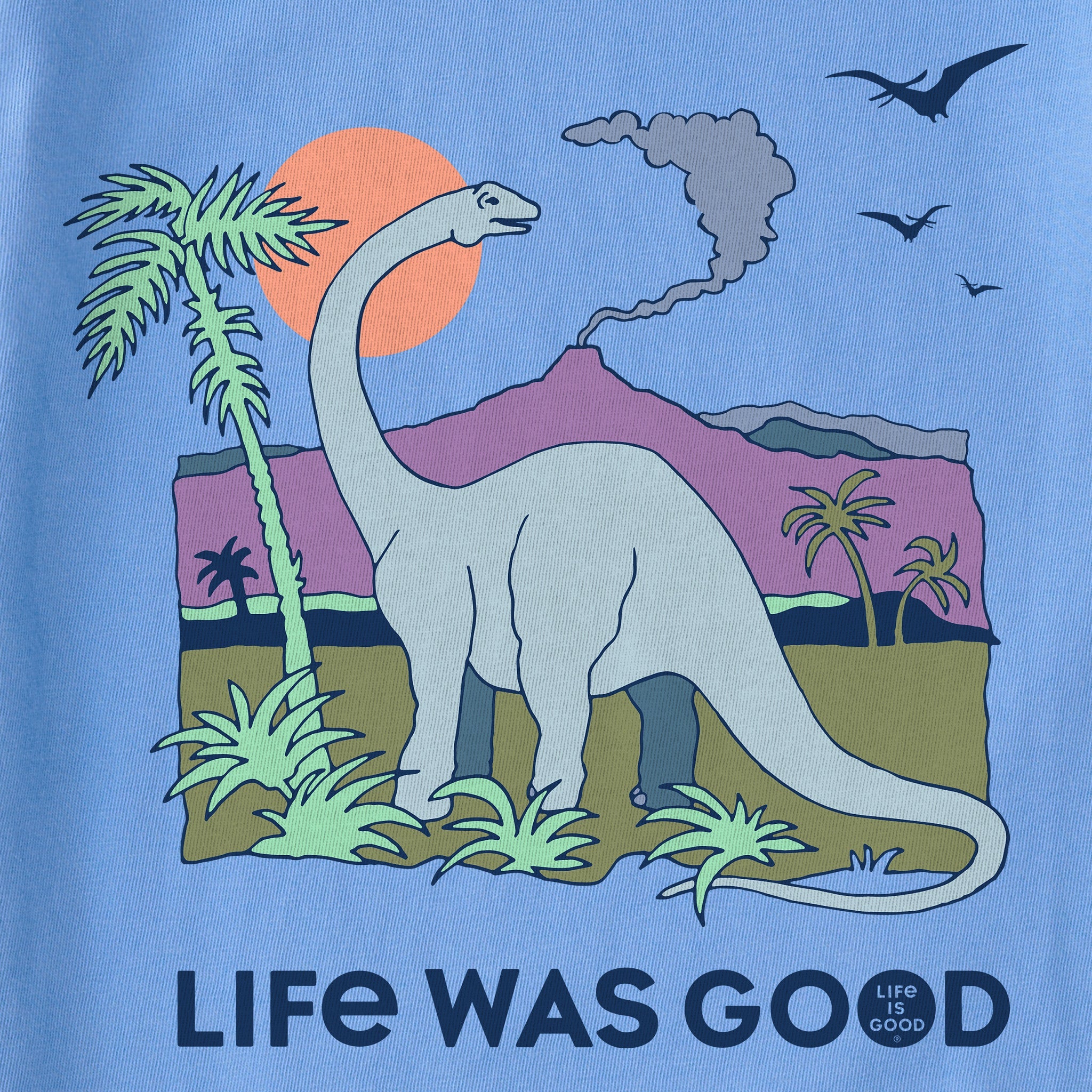 Kids Dinosaur Life was Good Short Sleeve Crusher Tee
