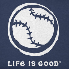 Kids Baseball Sketch Long Sleeve Crusher Tee