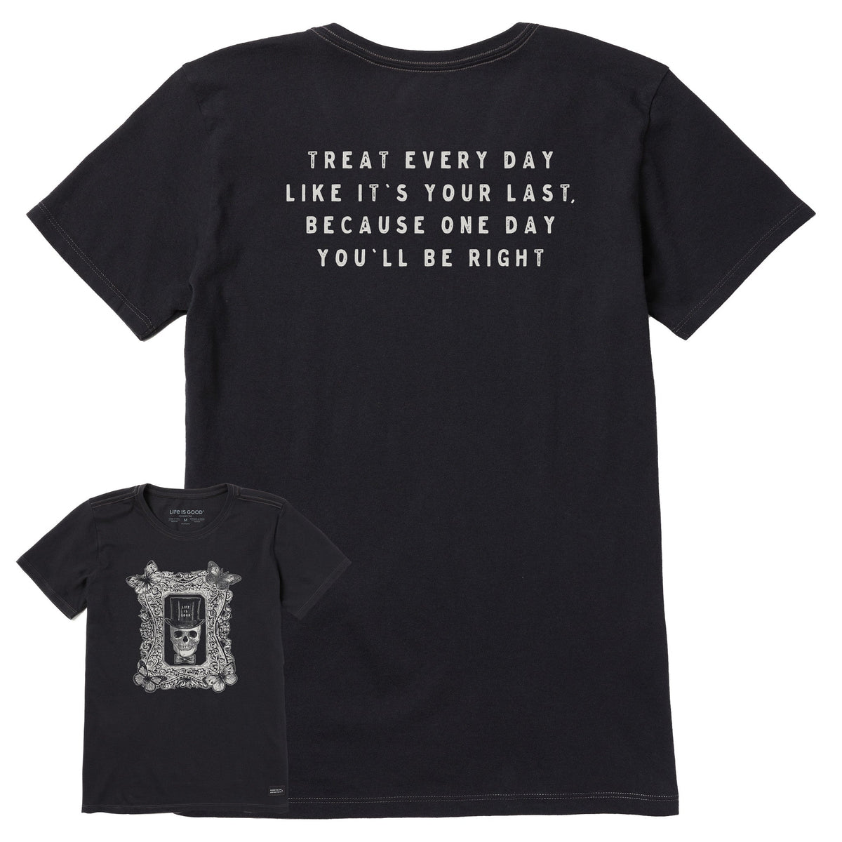 Women's Antique Treat Every Day Skull Short Sleeve Crusher Tee