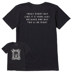 Women's Antique Treat Every Day Skull Short Sleeve Crusher Tee