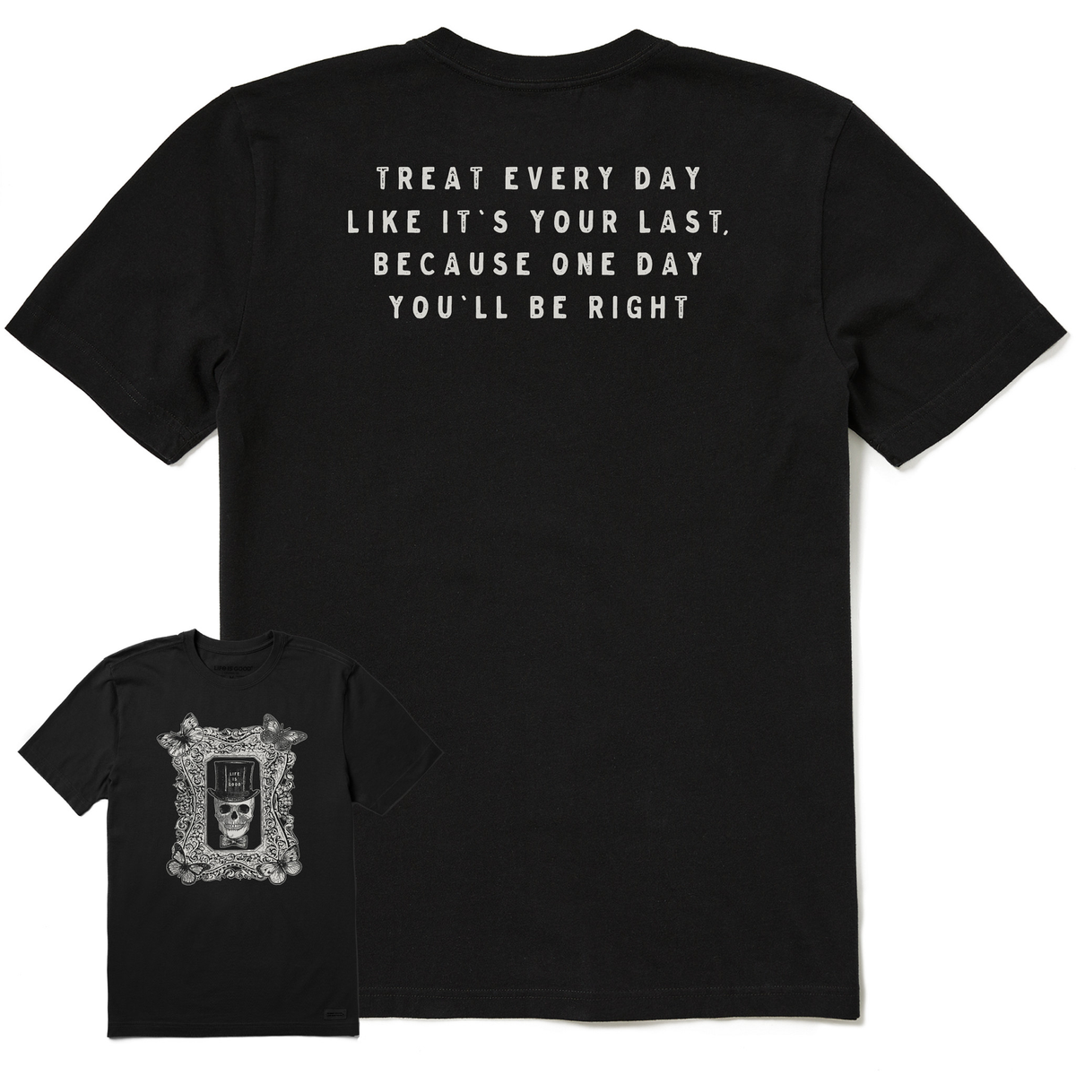 Men's Antique Treat Every Day Skull Short Sleeve Crusher Tee