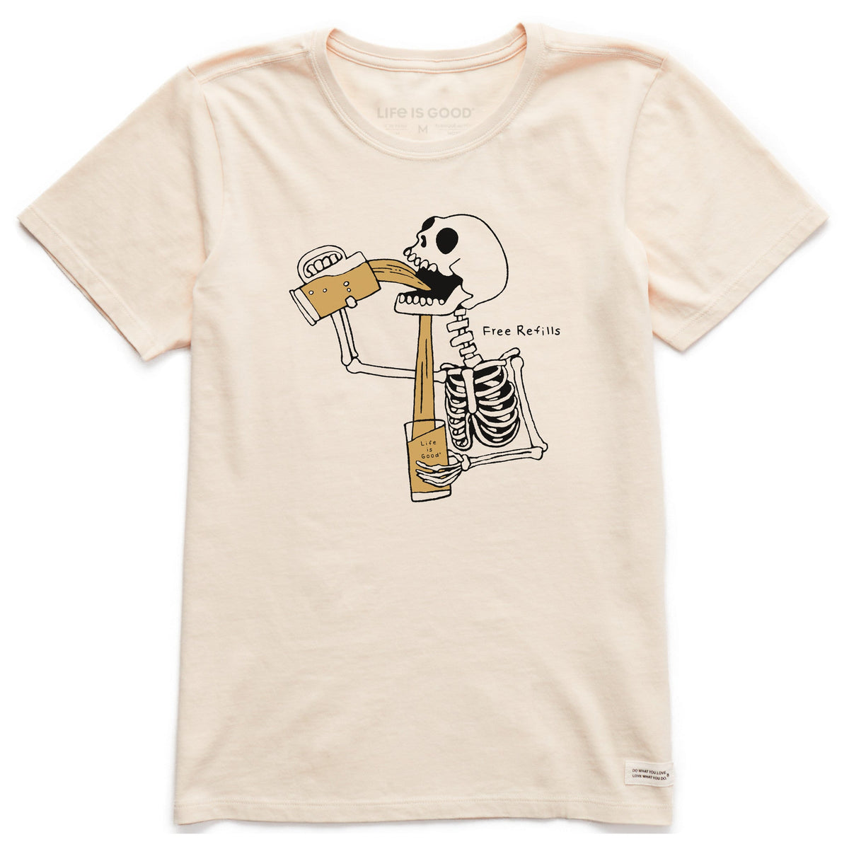 Women's Free Refills Skeleton Short Sleeve Crusher Tee