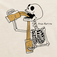 Women's Free Refills Skeleton Short Sleeve Crusher Tee