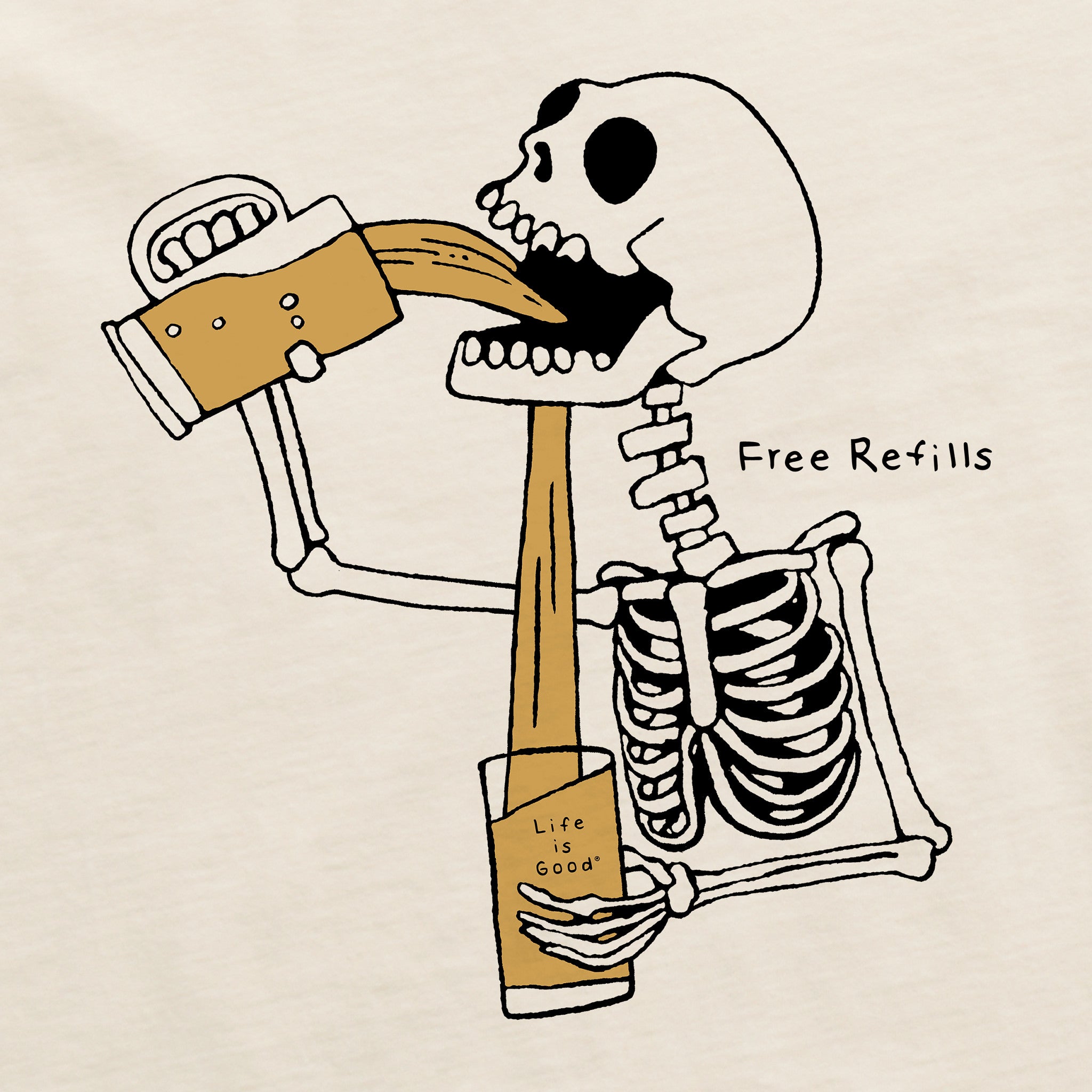 Men's Free Refills Skeleton Short Sleeve Crusher Tee