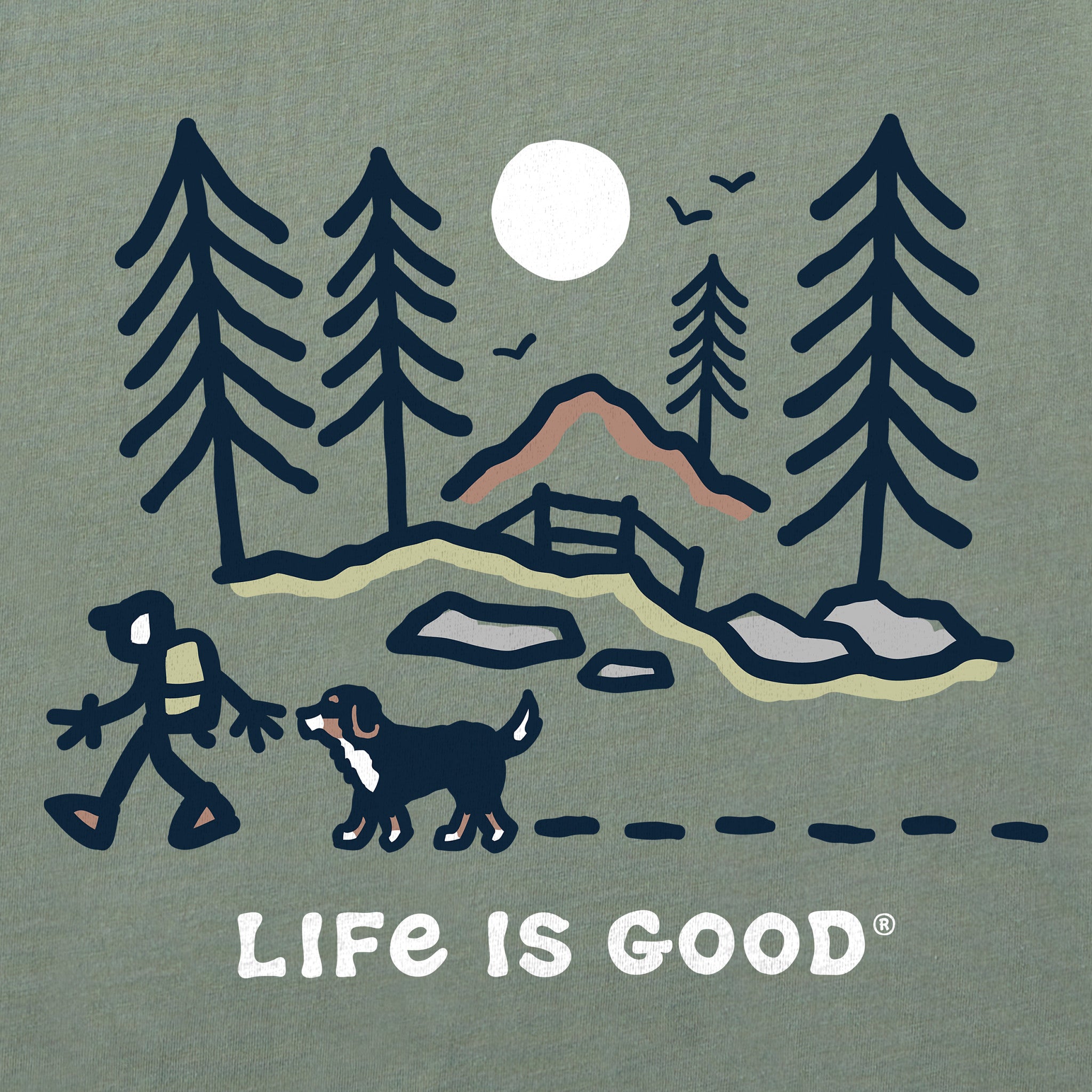 Men's Bernese Hiking Through the Woods Short Sleeve Crusher Tee