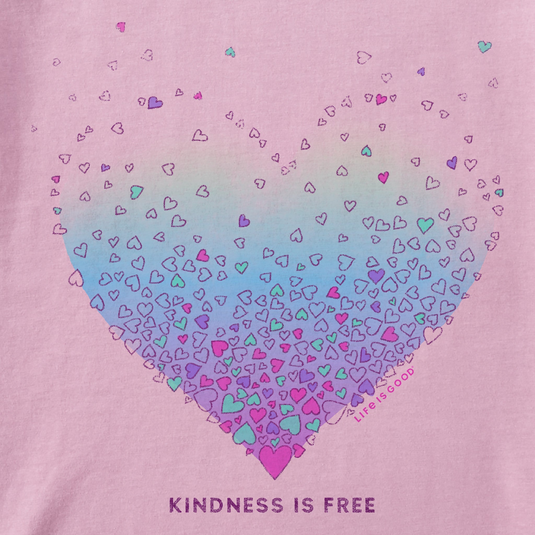 Women's Kindness is Free Evaporating Heart Short Sleeve Vee