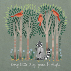 Women's Every Little Thing Racoon Short Sleeve Vee