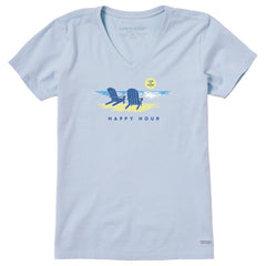 Women's Golden Happy Hour Short Sleeve Crusher Vee