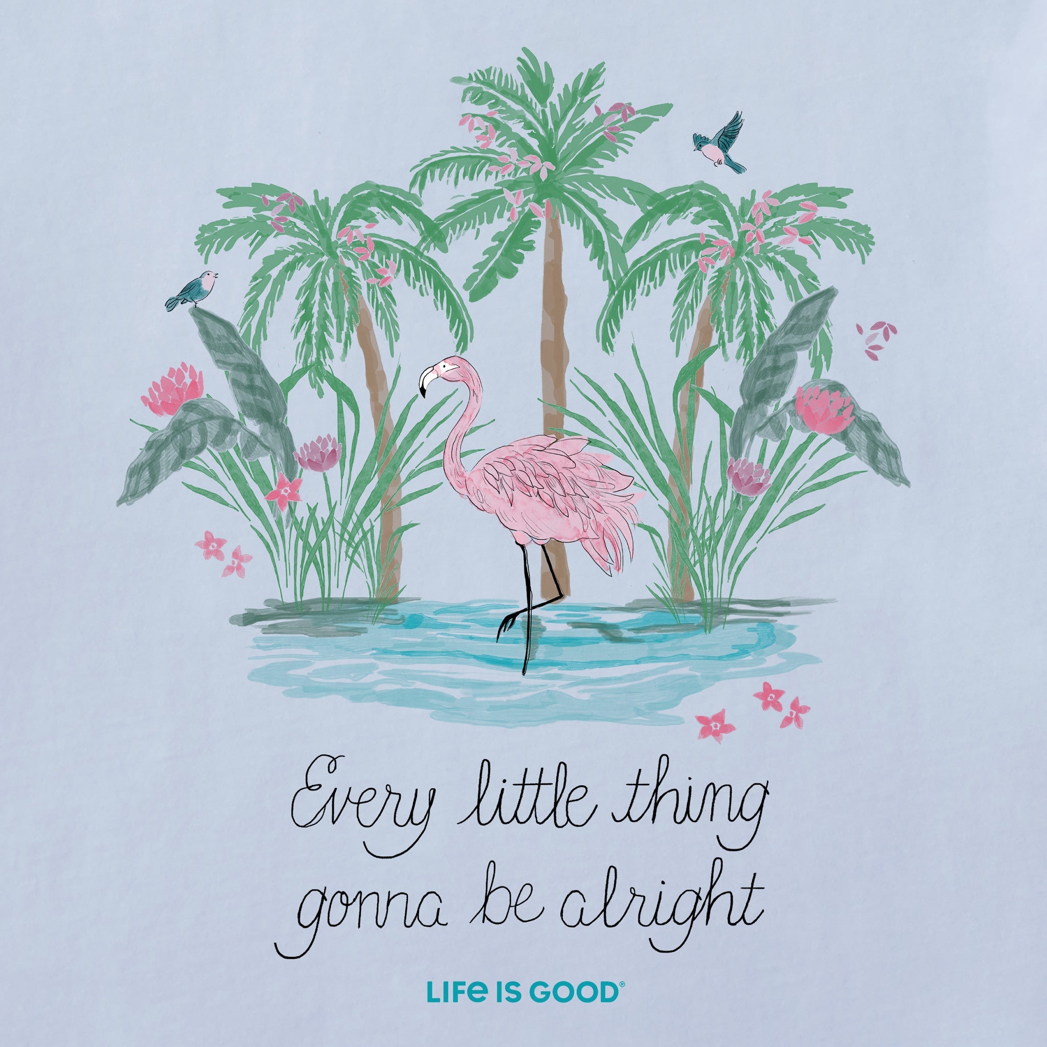 Women's Every Little Thing Flamingo Short Sleeve Vee