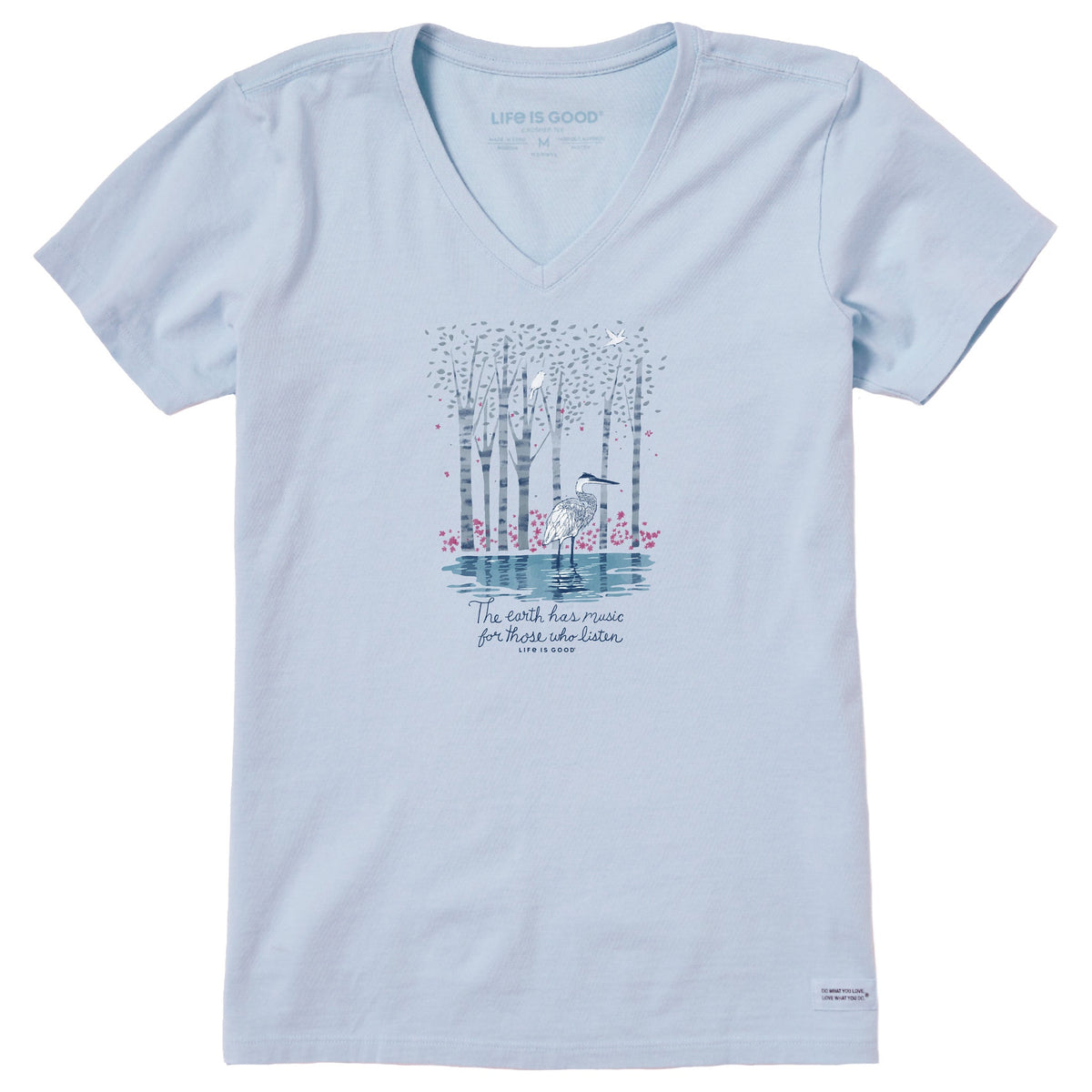Women's Earth Has Music Heron Short Sleeve Crusher Vee