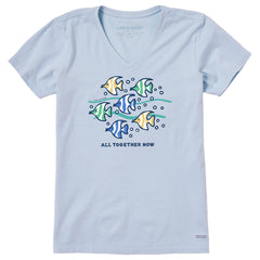 Women's All Together Now Fish Short Sleeve Crusher Vee