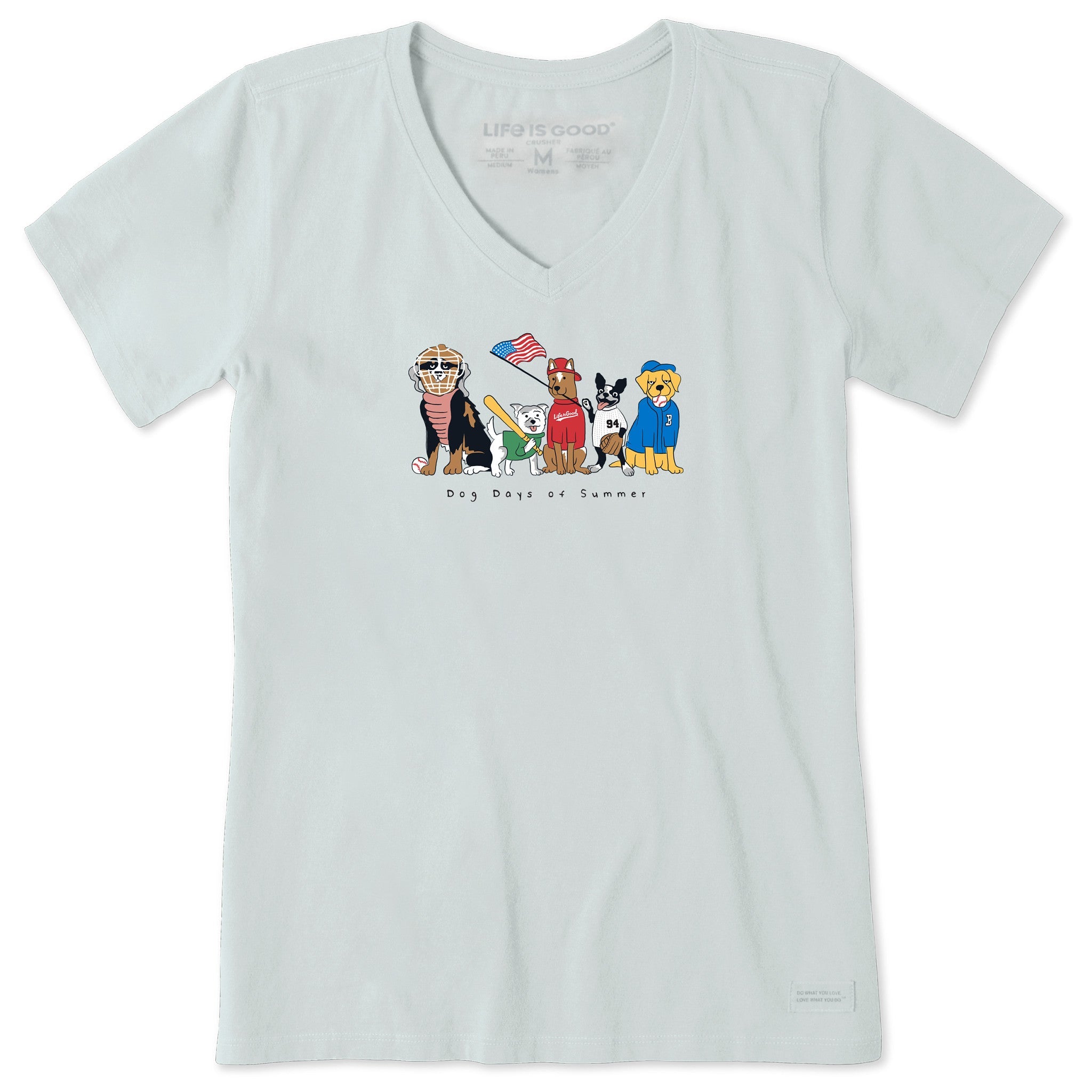 Women's Dog Days of Summer Baseball Short Sleeve Vee