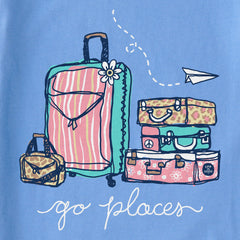 Women's Go Places Luggages Short Sleeve Crusher Vee