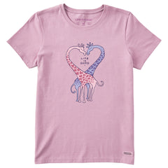Women's Giraffe Heart Short Sleeve Tee