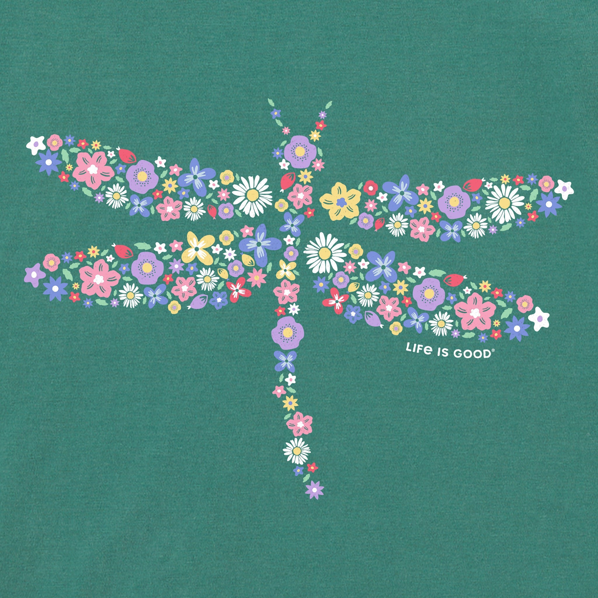 Women's Dragonfly Flowers Short Sleeve Tee