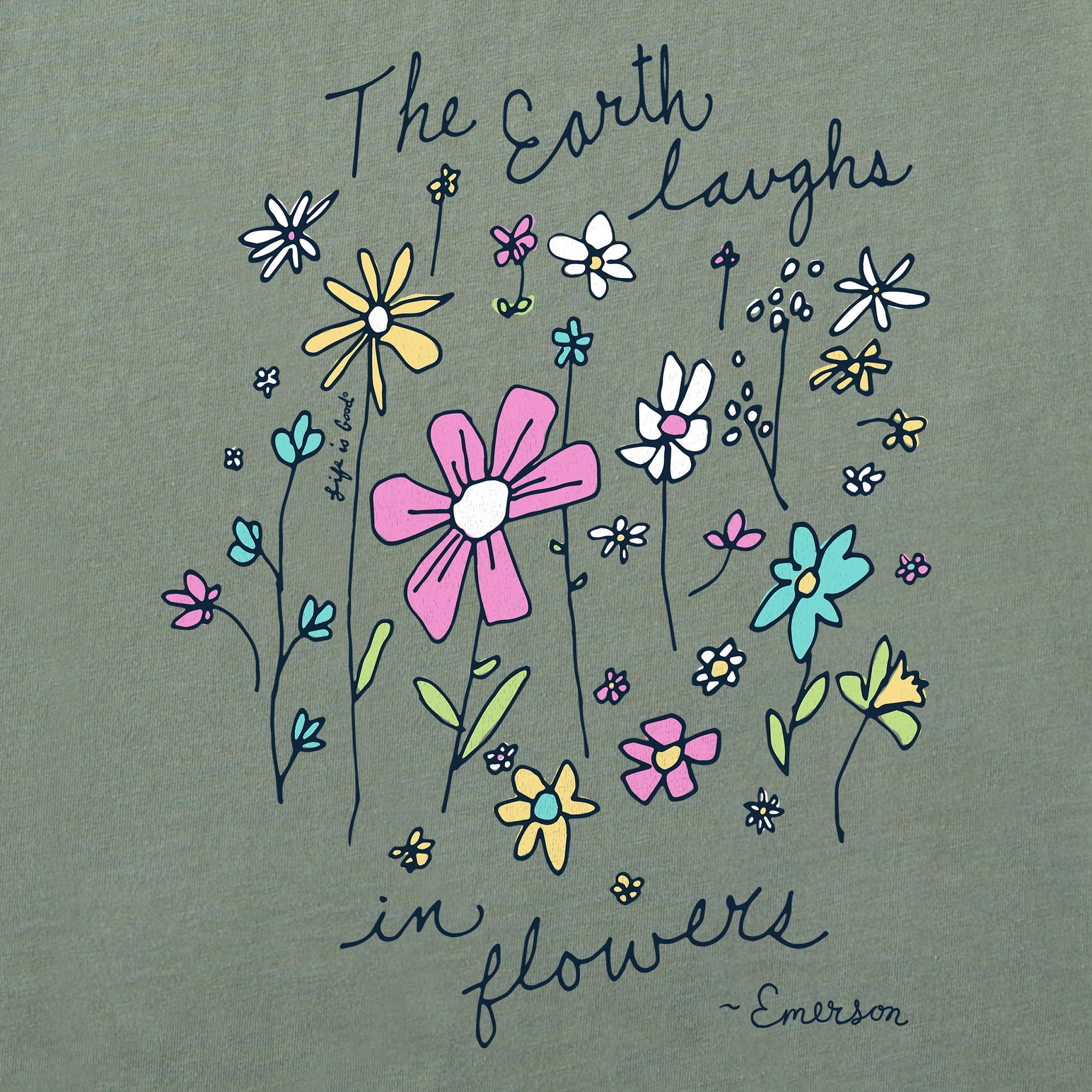Women's Earth Laughs in Wildflowers Short Sleeve Tee