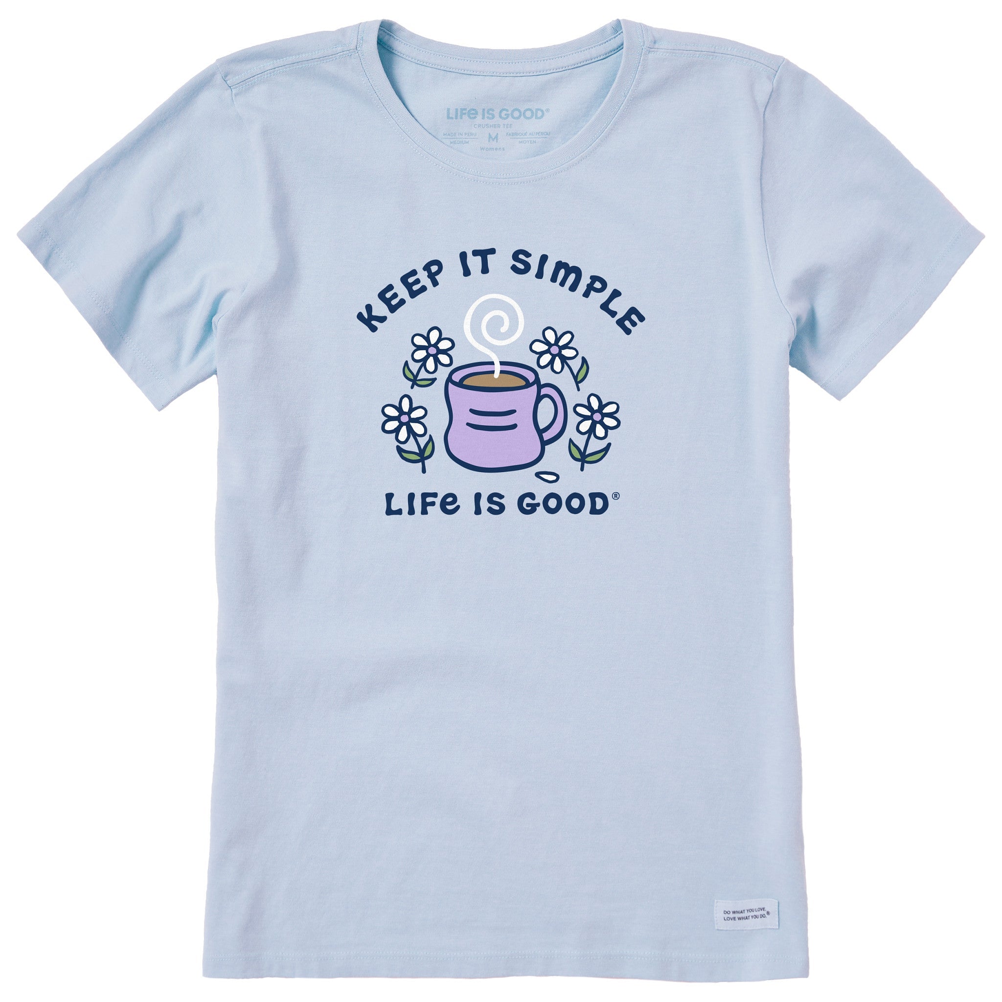 Women's Keep it Simple Coffee and Daisies Short Sleeve Tee