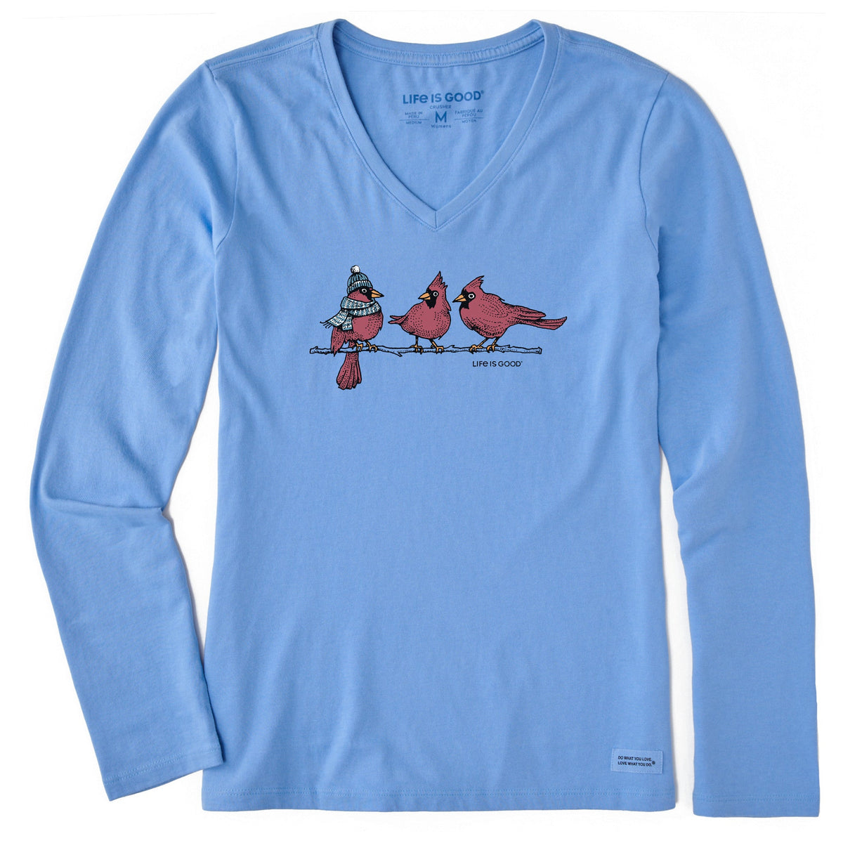 Women's 3 Warmly Dressed Cardinals Long Sleeve Crusher Vee