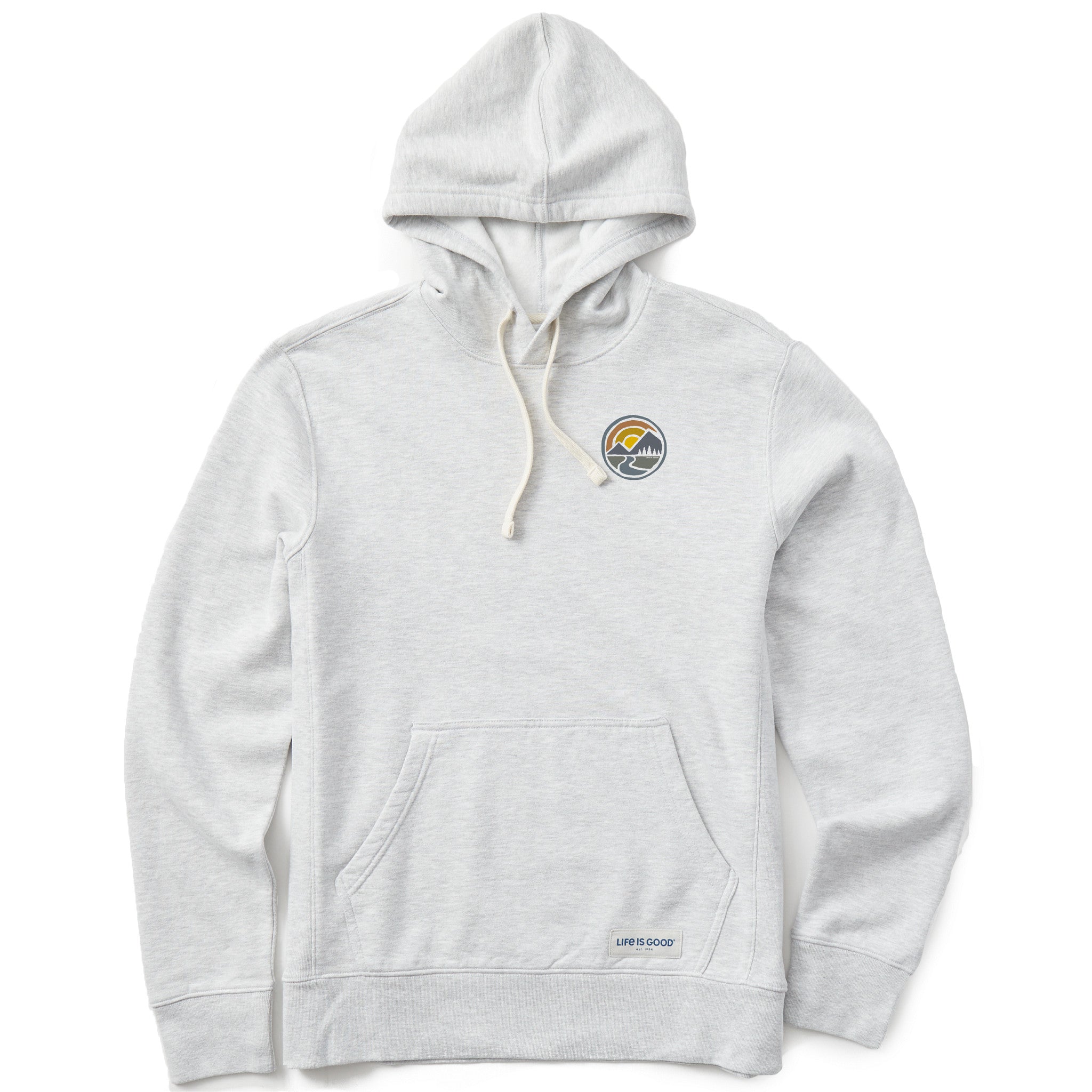 Men's Sunset Mountain Circle Simply True Fleece Hoodie